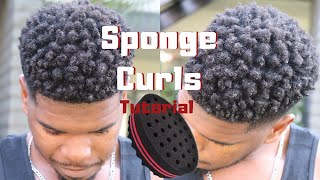 Sponge Curls on Drop Fade Cut Men ShortMedium Natural Hair [upl. by Ennovahc]