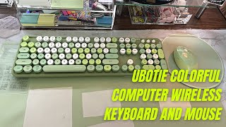 UBOTIE Colorful Computer Wireless Keyboard and Mouse Combo Review amp Test [upl. by Eatnoled769]