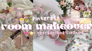 ⋆𐙚₊ AESTHETIC ROOM MAKEOVER 🎀🍒 pinterest  cleaning  organizing🩰˚⊹♡ [upl. by Sima]