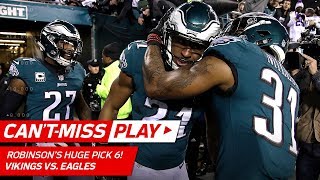 Patrick Robinsons Huge Pick 6 Off Keenums Pass  CantMiss Play  NFC Championship HLs [upl. by Madriene]