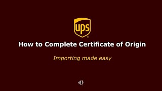 USMCA Certificate of Origin Completion Training Video [upl. by Neenaj]