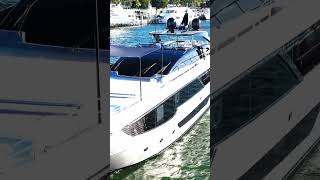 Riva yacht at Haulover Sandbar drone image [upl. by Nelleyram]