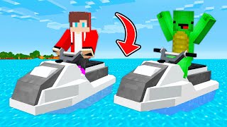 JJ and Mikey found JET SKI in Minecraft  SUPER MEGA WATER RAMP CHALLENGE [upl. by Ronen]