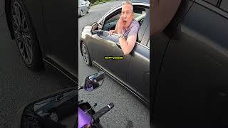 Biker calls out crazy driver 😤 part 1 MeRideBike [upl. by Elleinnod802]