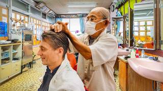 💈 Local Shave w Friendly Old School 82YearOld Okinawan Barber  Nago Japan [upl. by Yokum]