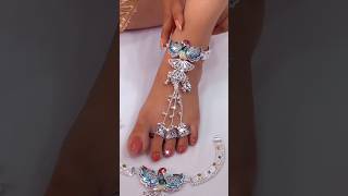 Latest Silver anklet with Toe design👌👆🥰silver anklets payal new design 2024 trending shorts [upl. by Emina802]