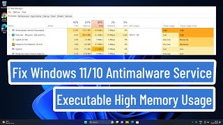 Fix Windows 11  10 Antimalware Service Executable High Memory Usage [upl. by Dela]