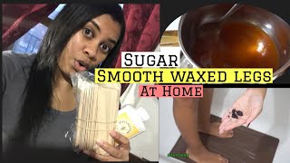 DIY SUGAR WAX  Smooth Legs Tutorial [upl. by Siladnerb]