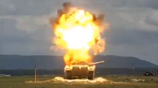 TOW Missile vs T72 Tank In Slow Motion [upl. by Anaehs]