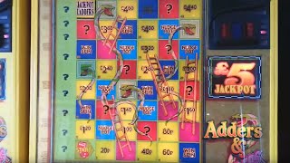 £5 Challenge Adders amp Ladders Fruit Machine at Funland Hayling Island Ben Spiers Shoutout [upl. by Ciryl]