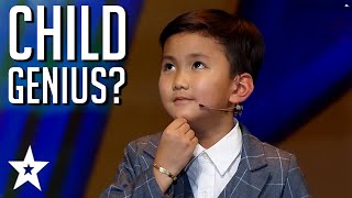 Worlds Smartest 8 Year Old Child GENIUS Wins the Golden Buzzer  Got Talent Global [upl. by Nirhtak826]