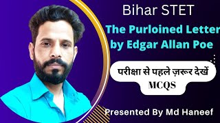 MCQS On The Purloined Letter by Edgar Allan Poe Bihar STET Most important questions Answers [upl. by Ykcir]