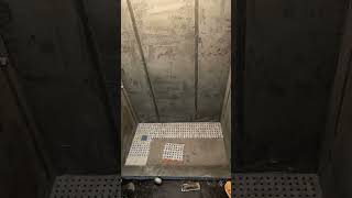 Installing basket weave tiles over shower pan foryou tiling bathroomdesign [upl. by Ahsened]