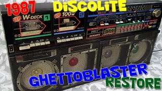 Restoring 1987 GHETTOBLASTER DYNASTY DISCOLITE PERSONAL DISCO COMPONENT SKITRONIC LTD [upl. by Whelan]