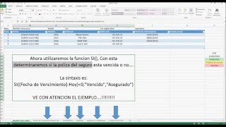 Control Vencimientos para Seguros Excel Expiration Control [upl. by Akilam]