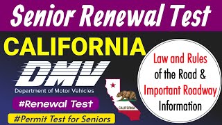 DMV Senior Renewal Test California  DMV Written Test 2024 California  Laws and Rules of the Road [upl. by Aloiv]