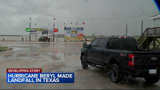 Hurricane Beryl makes landfall on the Texas coast near Matagorda the National Weather Service says [upl. by Phonsa]