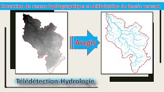 Extraction du réseau hydrographique et délimitation du bassin versant sur Arcgis [upl. by Jeminah]