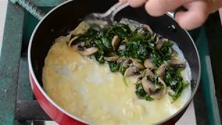 Spinach Mushroom And Cheese Omelette Recipe a bite more [upl. by Naenej]