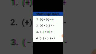 Maths Sign Rules Simplified and Quick MathsSignRules MathRules [upl. by Seluj]