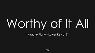 Worthy of It All  David Brymer  Piano Karaoke Lower Key of D [upl. by Noirred713]