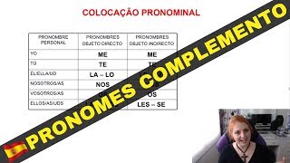 PRONOMES COMPLEMENTO EM ESPANHOL OBJETO DIRETO E INDIRETO [upl. by Sined]