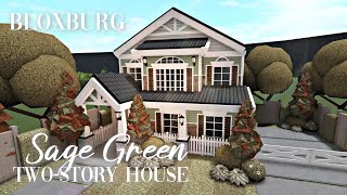 Roblox Bloxburg  Sage Green TwoStory House Exterior  Minami Oroi [upl. by Anana]