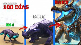 SOBREVIVÍ 100 DÍAS como COCODRILO DINOSAURIO DIOS en ARK HARDCORE y Evoluciono en cocodrilo Godzilla [upl. by Simon]