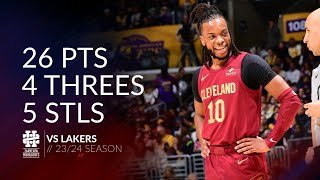 Darius Garland 26 pts 4 threes 5 stls vs Lakers 2324 season [upl. by Meridith]