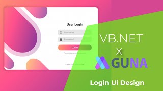 VBNET  Animation Login Ui Design  Guna UI Framework  C VBNET [upl. by Ydnys]