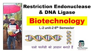 Restriction Endonuclease amp DNA Ligase Enzymes Brief Introduction  L2 Unit2 Biotechnology 6th sem [upl. by Adien636]