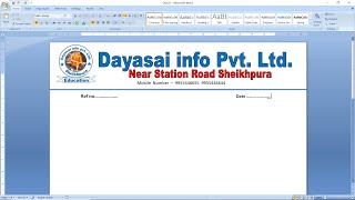 how to make letterhead design in microsoft word 7  letter pad design in ms word  Ms word tutorials [upl. by Wiskind]