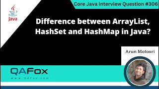 Difference between ArrayList HashSet and HashMap in Java Core Java Interview Question 306 [upl. by Ardnik]