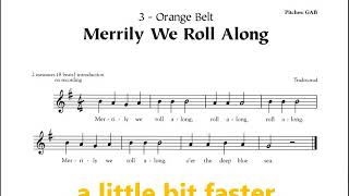 3 Orange Merrily We Roll Along Recorder Karate [upl. by Asiluy685]