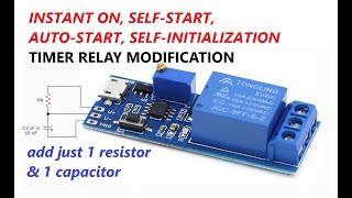 Modify time delay relay module so the timer starts automatically INSTANT ON delay off autostart [upl. by Rolyks33]