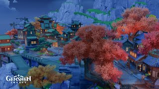 An Evening in Liyue 🌙 Relaxing Genshin Impact Music  OST 原神 [upl. by Adnorrehs]