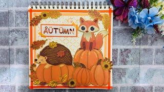 ASMR Aesthetic Journaling  Autumn Theme 🍂🍁  ASMR Scrapbooking With Me  No Talking [upl. by Laurens326]