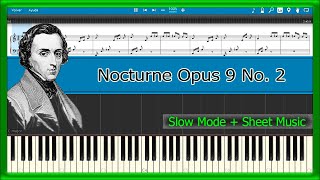 NOCTURNE 🎼 Opus 9  no 2  Chopin 🎶 Slow  Sheet Music PIANO TUTORIAL 🎹 8 [upl. by Chesna640]