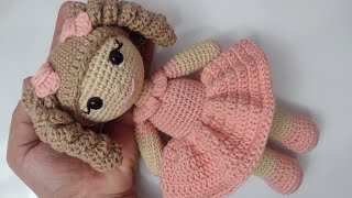 Boneca amigurumi Antonela  sem costura Parte 12 passo a passo [upl. by Notsgnik]