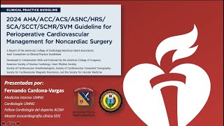 Revisión2024AHAACCACSHRSGuideline Perioperative Cardiovascular Management for Noncardiac Surgery [upl. by Nnairam796]