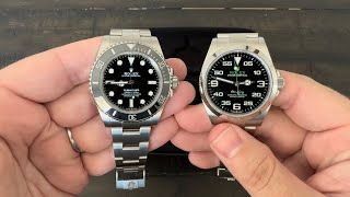 We compare the Rolex Air King 126900 to the Submariner 124060 [upl. by Alur]