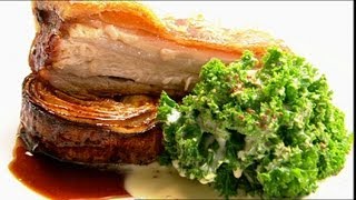 Pork Belly with Curly Kale Part 2  Gary Rhodes Cookery Year  BBC Food [upl. by Eleynad490]