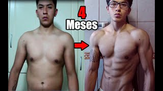 TRANSFORMACIÓN FÍSICA ENTRENANDO EN CASA 4 MESES [upl. by Norag]