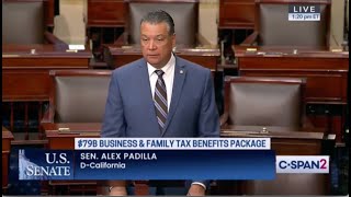 Sen Padilla  Padilla in Support of Bipartisan WydenSmith Tax Relief Bill  US Senate  73124 [upl. by Jadda219]