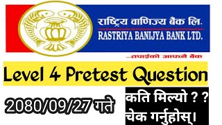 RBB Pretest Question Answer 2080  Rastriya Banijya Bank Level 4 Pretest Exam 2080 Solution rbb [upl. by Columba74]