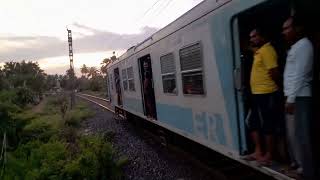 37377 UP HOWRAH GOGHAT LOCAL TRAIN CROSSING WITH 3PHASE ICF MEDHA RAKE DEPART TARAKESWAR STATION [upl. by Iniffit]