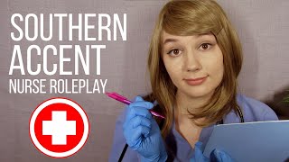 ASMR Southern Accent Nurse Roleplay  Annual Checkup  Reassurance  Soft Spoken [upl. by Kciredohr722]