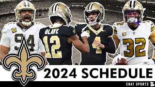 New Orleans Saints 2024 NFL Schedule Opponents And Instant Analysis [upl. by Orutra20]