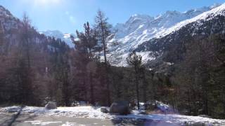 RhB train ride past Morteratsch Glacier on a fine November day [upl. by Angelique]