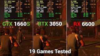 Nvidia GTX 1660 Super vs RTX 3050 vs RX 6600 19 Games Tested [upl. by Diet]